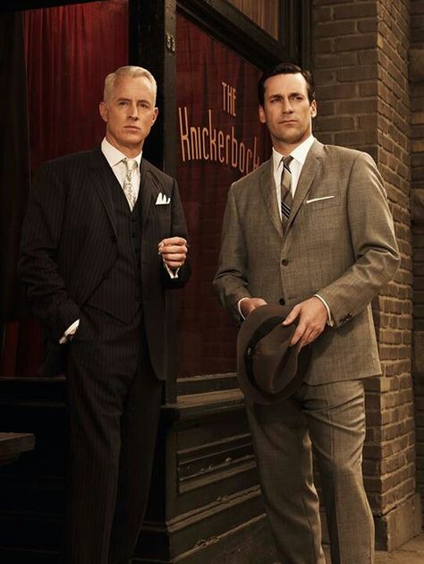 Love them. Suits And Ties, John Slattery, Men In Suits, Mad Men Fashion, Don Draper, Jon Hamm, Sharp Dressed Man, Suit Up, 50s Fashion