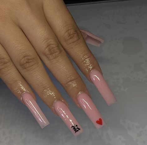 Nails With Initials, Tapered Square Nails, Long Acrylic Nail Designs, White Acrylic Nails, Basic Nails, Acrylic Nails Coffin Pink, Unique Acrylic Nails, Long Square Acrylic Nails, Bling Acrylic Nails