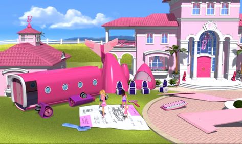 Barbie Life In The Dreamhouse, Life In The Dreamhouse, Dream House Aesthetic, Cartoon House, Cafe House, Film Disney, Pink House, Barbie Life, Barbie Dream House