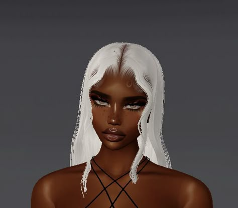 Dark Skin Imvu Avatar, Imvu Dark Skin, Ig Highlight Aesthetic, Sims Baddie, Imvu Characters, Bratz Makeup, Ever After High Oc, Imvu Girl, Harley And Joker Love