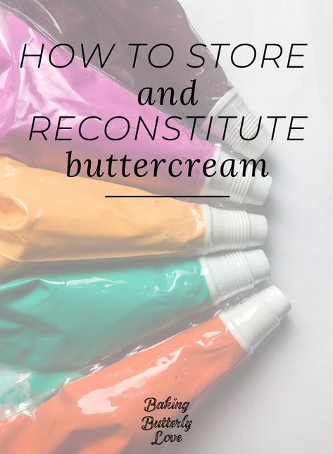 Buttercream doesn't always have to be made fresh, you can store and reconstitute buttercream for later use! German Buttercream, Best Frosting Recipe, Crusting Buttercream, Russian Tips, Smooth Icing, Fondant Flower Cake, Piping Flowers, Making Butter, Buttercream Cake Decorating