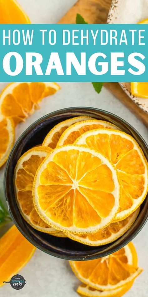 Learn all about making dehydrated orange slices in a food dehydrator or an oven. Dehydrating oranges is a simple project for adults and kids and makes amazing additions to sweet and savory dishes and crafts. Oven Dehydrating, Dehydrating Oranges, Drying Thyme, Dehydrated Orange Slices, Samsung Oven, Dried Potpourri, Dried Potatoes, Dehydrated Onions, Dried Peppers