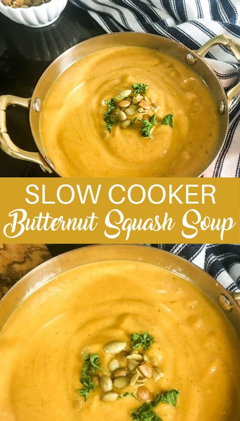 Slow Cooker Butternut Squash Soup, Butternut Squash Soup Crockpot, Slow Cooker Butternut Squash, Best Butternut Squash Soup, Vegan Butternut Squash Soup, Easy Butternut Squash, Curried Butternut Squash Soup, Butternut Soup, Coconut Milk Soup