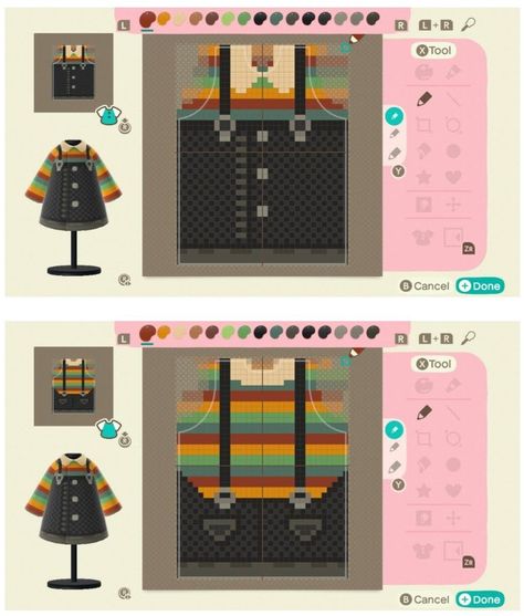 Acnh Outfit Pattern, Acnh Outfit Pixel Pattern, Animal Crossing Clothes Template, Acnh Custom Designs Clothes Tutorial, Pixel Art Animal Crossing Clothes, Animal Crossing Custom Design Clothes Pattern, Animal Crossing Pixel Clothes, Animal Crossing Hoodie Design Grid, Easy Animal Crossing Clothes