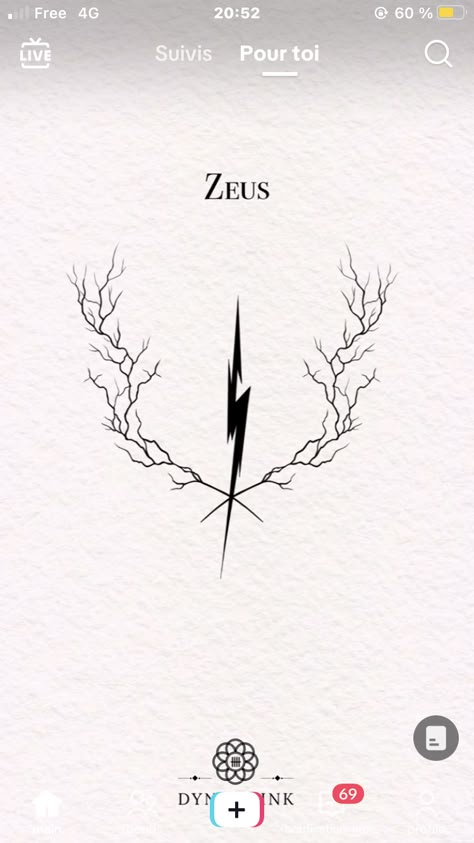 Percy Jackson Spqr Tattoo, Greek Symbol Tattoo Mythology, Zeus Lightning Bolt Tattoo, Demigod Tattoo, Circe Tattoo Simple, Greek Tattoo Symbols, Small Greek Mythology Tattoos For Men, Gods Tattoos Mythology, Hades Drawing Greek Mythology