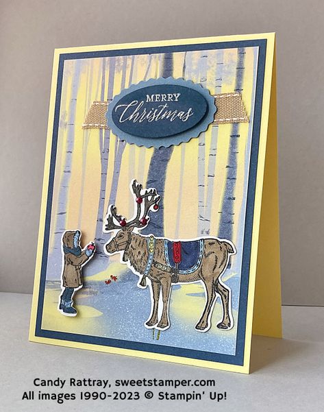 Regal Reindeer for Blog Hop (Sweet Stamper) Stampin Up Regal Reindeer, Regal Reindeer, One Horse Open Sleigh, Reindeer Card, Homemade Greeting Cards, Handmade Christmas Card, Merry Christmas Wishes, Stamping Up Cards, Christmas In July