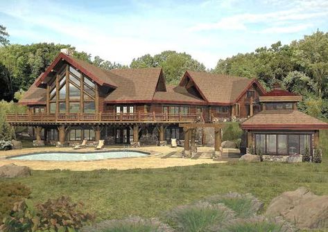 Lodge Floor Plans, Lodge Plans, Timber Frame Home Plans, Log Home Flooring, Cabin Mansion, Log Cabin Floor Plans, Luxury Log Cabins, Log Home Living, Log Home Designs