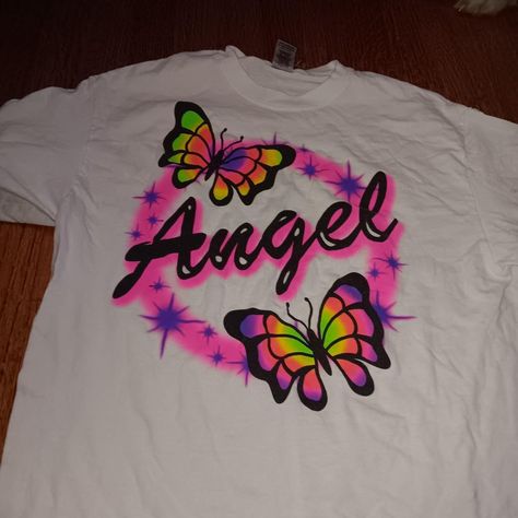 Airbrush shirt size m - Depop Airbrush Shirts, Airbrush Designs, Girly Accessories, Design