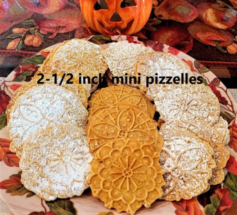 Pumpkin Pizzelles – Angie's Open Recipe Box Pumpkin Pizzelle Recipe, Pumpkin Pizzelles, Pizelle Recipe, Pizzelle Makers, Clotted Cream Recipes, Pizzelle Maker, Andes Mint Cookies, Pizzelle Cookies, Pizzelle Recipe