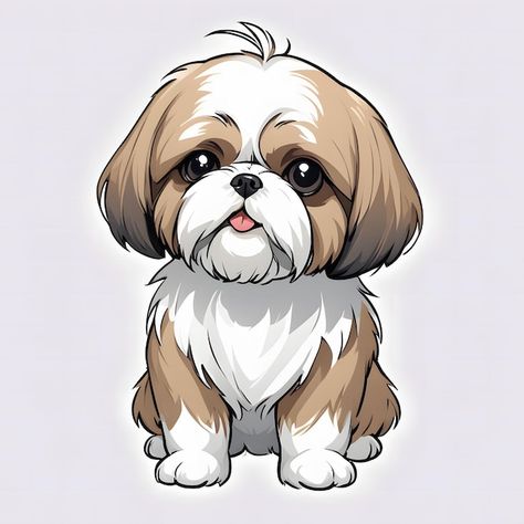 Foto shih tzu | Premium Photo #Freepik #photo #cao #animal #clipart #animais Shih Tzu Cartoon, Shih Tzu Art, Dog Drawing Simple, Perro Shih Tzu, Shitzu Puppies, Family Drawing, Applique Templates, Pet Vet, Animal Designs