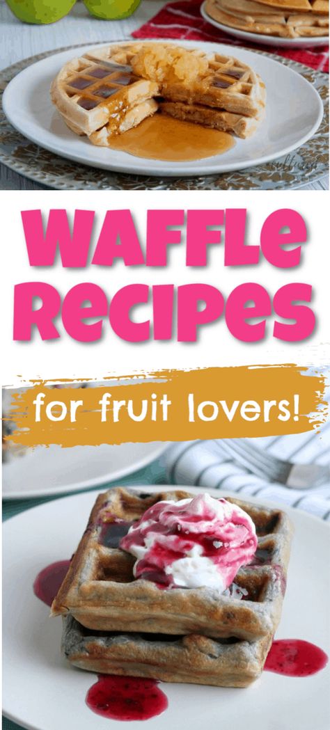 Waffles Recipes with Fruit: Bananas, Berries, and Applesauce Waffles With Berries, Fruit Waffle Recipe, Applesauce Waffles, Waffles With Fruit, Banana Oat Waffles, Recipes With Fruit, Oat Waffles, Berry Waffles, Healthy Waffles