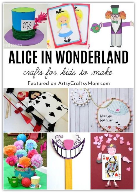 With these Alice in Wonderland Crafts, you'll be all set to have a crazy tea party of your own, and you can even dress up like the Mad Hatter for it! Mad Hatter Tea Party Activities, Alice In Wonderland Math Activities, Alice In Wonderland Sensory Play, Unbirthday Party Ideas Diy, Alice In Wonderland Tea Party Activities, Alice And Wonderland Crafts, Alice In Wonderland Craft Ideas, Alice In Wonderland Games Activities, Alice In Wonderland Party Activities