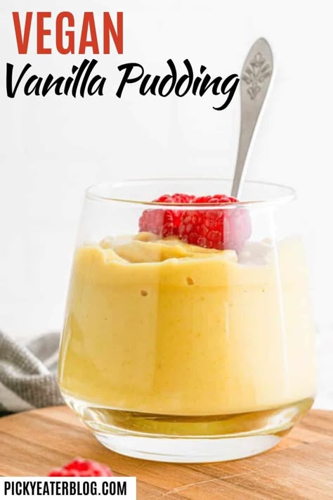 This vegan vanilla pudding recipe is easy and so delicious! Dairy-free and made with almond milk for a deliciously smooth texture. Perfect for parties, dessert, and so much more. Vegan Vanilla Pudding, Vanilla Pudding Recipe, Coconut Milk Pudding, Dairy Free Pudding, Vanilla Pudding Recipes, Homemade Vanilla Pudding, Vegan Pudding, Vegan Pastries, Homemade Pudding