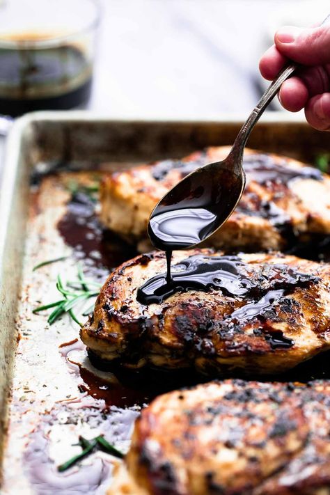 Baked Balsamic Chicken | Creme de la Crumb Balsamic Glazed Chicken, Balsamic Recipe, Balsamic Chicken, Baked Chicken Breast, Balsamic Glaze, Chicken Breast Recipes, Easy Chicken Recipes, Chicken Breasts, Main Dish Recipes