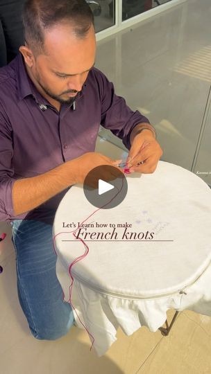 39K views · 2.3K reactions | Let’s dive into the magic of hand embroidery! 
Today, we’ll learn how to create French knots, which is one of the most popular techniques.✨

Few things to keep in mind while making French knots:

🌸Wrap the thread twice on the needle 

🌸Keep space between the hole from where you pull out the needle and the hole where you put back the needle.

🌸Put back needle carefully on the fabric, otherwise your fabric will have visible holes. 

If you keep these things in mind then you will be able to make beautiful 3D embroidery.💕

Tell us in comments do you want to learn more embroidery techniques!👇 | Kavana | Shreya Ghoshal, Devi Sri Prasad, Raqueeb Alam · Angaaron (From "Pushpa 2 The Rule") 3d Embroidery Techniques, Devi Sri Prasad, Pushpa 2, Shreya Ghoshal, Things To Keep In Mind, 3d Embroidery, French Knots, Embroidery Techniques, Keep In Mind