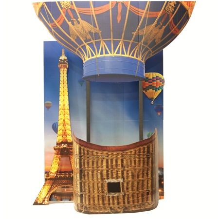 Paris Balloon Photo Prop Hot Air Balloon Photo Prop, Paris Hot Air Balloon, Hot Air Balloon Party Decorations, Hot Air Balloon Invitation, Balloon Photo, Bottle Cap Jewelry, Balloon Basket, Travel Party Theme, Cardboard Design