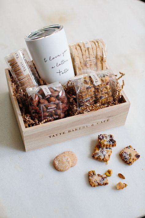 Granola Gift, Cranberry Pistachio Cookies, Tatte Bakery, Vanilla Shortbread, Coffee Basket, Coffee Gifts Box, Mom Box, Spiced Almonds, Pistachio Cookies