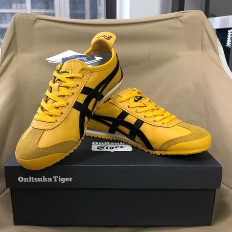 Asics Tiger Mexico 66 Retro Yellow Black Women's Running Shoes Men's Sneaker Onitsuka Tiger Mexico 66 Yellow, Asics Yellow, Asics Onitsuka, Tiger Shoes, Asics Tiger, Tiger Mexico 66, Onitsuka Tiger Mexico 66, Retro Yellow, Mexico 66