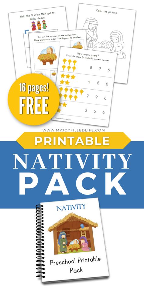 My Joy Filled Life Free Printables, Preschool Nativity, Nativity Preschool, Nativity Activities, Nativity Printables, Printable Nativity, Nativity Activity, Free Educational Printables, Counting Practice