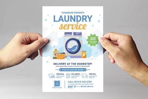 Maid Service Checklist, Laundromat Business, Cleaning Service Flyer, Industrial Print, Self Service Laundry, Laundry Business, Laundry Ideas, Laundry Cleaning, Business Promo