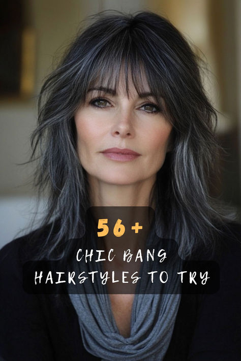 Find the perfect bangs for your hair type with 56 elegant bang hairstyles that offer versatility and charm 🌿. These styles include layered, side-swept, and textured bangs, enhancing your natural hair texture. Want to see which bangs suit you best? Click to explore all the elegant options! #ElegantBangs #VersatileStyles #LayeredBangs #SideSweptBangs #TexturedBangs #HairInspo #CharmingCuts Full Side Swept Bangs, Partial Bangs Medium Hair, Modern Bangs Medium Hair, Narrow Bangs, Type Of Bangs For Women, Fringe Bangs Long Hair, Sidesweep Bangs, Partial Bangs, Different Bangs