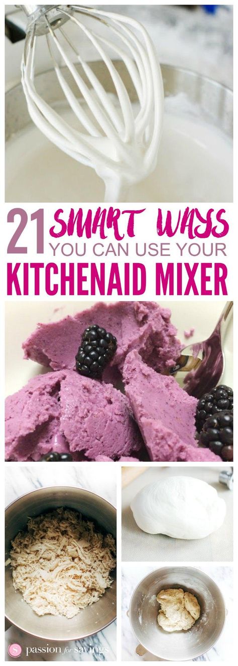 These 21 Smart Ways to Use Your KitchenAid Mixer are great if you're a new KitchenAid Owner, or just looking for new ways to use yours! Kitchenaid Stand Mixer Recipes, Kitchenaid Artisan Mixer, Stand Mixer Recipes, Kitchen Stand Mixer, Kitchen Aid Recipes, Business Hacks, Mixer Recipes, Kitchenaid Mixer, Ideas For Kitchen