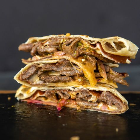 Ethan Chlebowski, Quesadilla Steak, Steak Quesadilla Recipe, Steak Quesadilla Recipes, Steak Quesadilla, Homemade Flour, Buttered Vegetables, Fresh Tortillas, Homemade Flour Tortillas