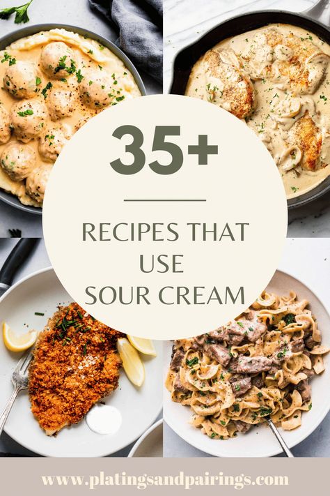 Meals With Sour Cream Dinners, Dinner Recipes Using Sour Cream, Dinner Ideas With Sour Cream, Sour Cream Uses Cooking, Meals Using Sour Cream, Soured Cream Recipe, Recipes For Sour Cream, How To Use Sour Cream, Healthy Recipes With Sour Cream