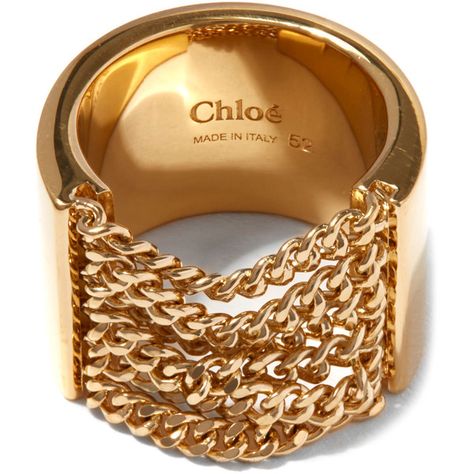 Chloe Gold-Tone Chain Detail Delfine Ring ($280) ❤ liked on Polyvore featuring jewelry, rings, chloe ring, brass ring, chloe jewellery, gold tone jewelry and gold tone rings Jewel Tone Jewelry, Chloe Jewelry, Antique Gold Bracelet, Rings Chain, Chloe Ring, Jewelry Knowledge, Jewelry Chains, Ring Chain, Jewelry Chain