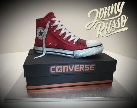 Converse Cake, Shoe Cake, Red Converse, Birthday Inspo, Pastry Art, 16th Birthday, Converse Sneaker, All Star, Converse