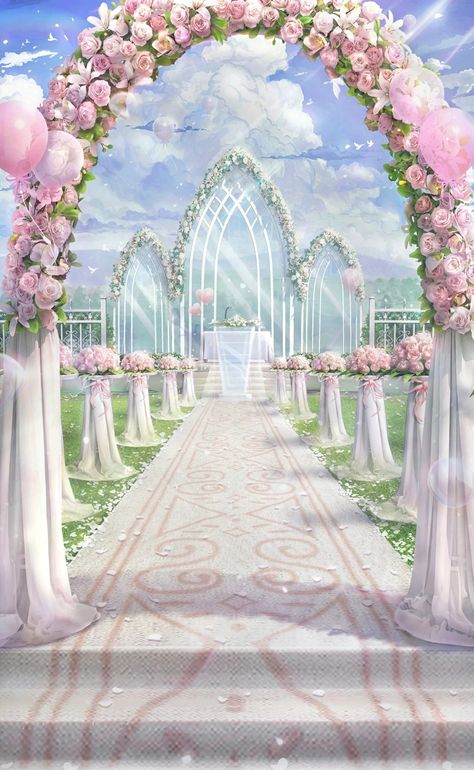 Wedding Illustration Card, Wattpad Background, Anime Wedding, Episode Interactive Backgrounds, Anime Places, Episode Backgrounds, फोटोग्राफी 101, Scenery Background, Wedding Illustration