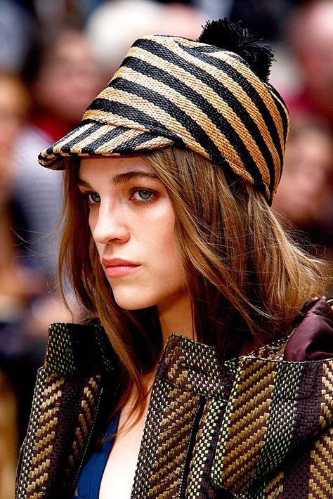 Burberry Spring 2012 Ready-to-Wear Fashion Show | Vogue Women's Caps, Burberry Prorsum, Hat Collection, Straw Hats, Fashion Week Runway, Berets, Dress Hats, Caps For Women, Fashion Shows