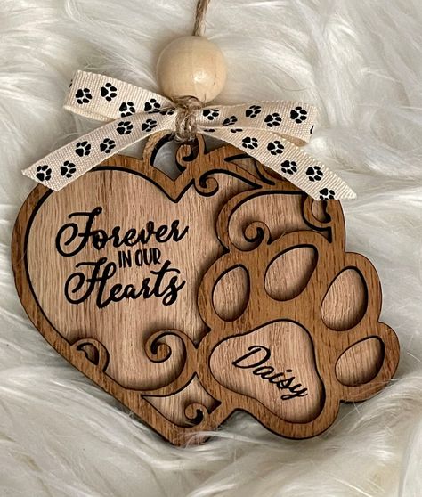 Laser Engraved Pet Memorial, Paw Print Keepsake, Scroll Templates, Pet Memorial Ideas Dogs, Wood Laser Ideas, Dog Sympathy Gifts, Cat Memorial Gift, Pet Grave Markers, Laser Cut Wood Crafts