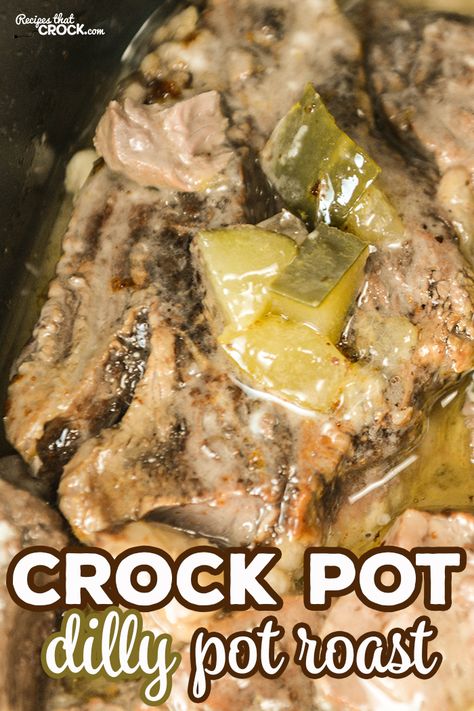 Are you looking for an easy roast that has a phenomenal flavor? This reader submitted recipe for Dilly Crock Pot Roast is fantastic (and low in carbs)! Pickle Roast, Pickle Pot Roast, Crock Pot Roast, Golden Mushroom, Crockpot Christmas, Golden Mushroom Soup, Easy Roast, Crockpot Roast, Crock Pot Recipes