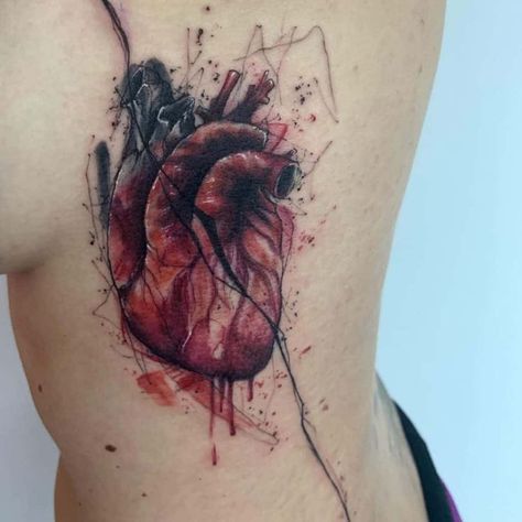 In this article, we collected meaningfully broken heart tattoos for the skin if you want to tell the world about the heartbreak experience. Check it to inspire trendy designs and ideas. White Heart Tattoos, Human Heart Tattoo, Realistic Heart Tattoo, Heart Flower Tattoo, Heart Tattoo Ideas, Black Heart Tattoos, Heart Tattoo Wrist, Tiny Heart Tattoos, Anatomical Heart Tattoo