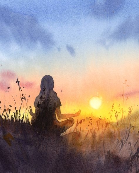 Finding Inner Peace 🤍 Inner Peace Art, Peace Painting, Find Inner Peace, Watercolor Subjects, Watercolor Sketching And Journaling, Peace Art, Finding Inner Peace, Watercolor Techniques, Watercolor Landscape