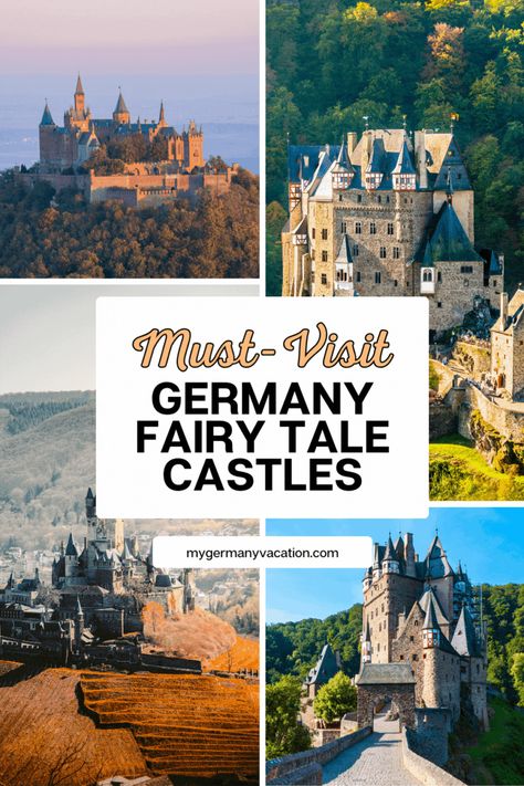 Embark on a magical journey through Germany's must-visit fairytale castles! Explore the country's most beautiful and enchanting castles, from Neuschwanstein, Burg Eltz, Cochem Castle, Hohenzollern. Fairytale Locations, Germany Places, Castles In Germany, Germany Travel Destinations, Hohenzollern Castle, List Inspiration, Germany Trip, Travel Croatia, Germany Travel Guide