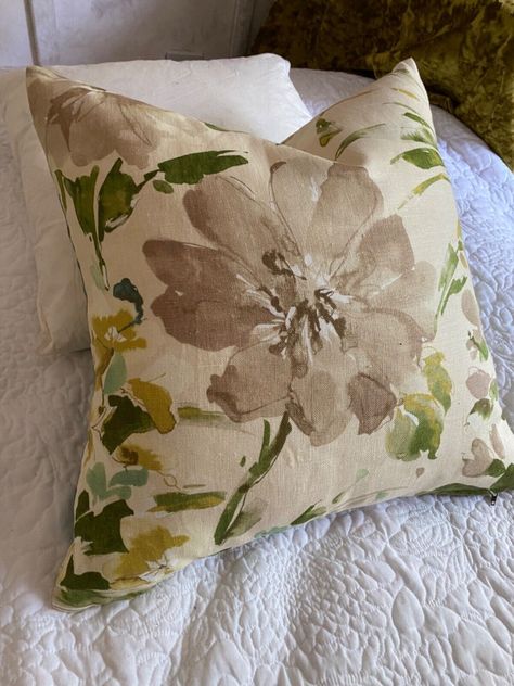 FLORAL LINEN SCATTER CUSHION COVER. BOTANICAL, THROW PILLOW,  SOFA, SHAM, LUMBAR Bedroom Sofa Chair, Bespoke Curtains, Pillow Teal, Teal Throw Pillows, Covers Bed, Bed Runners, Linen Cushions, Custom Made Curtains, Luxury Bed