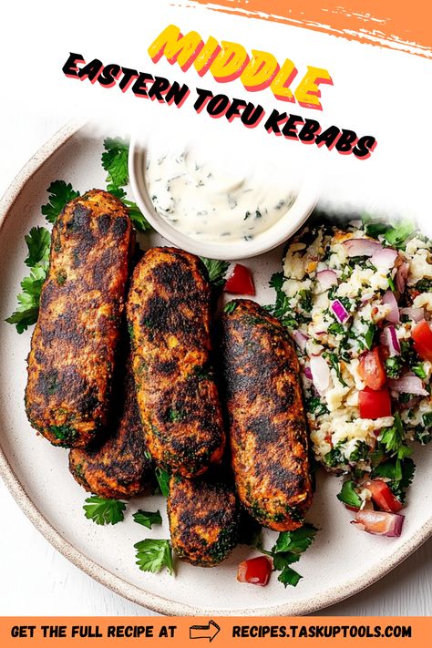 Experience a culinary adventure right at home with our Middle Eastern Tofu Kebabs! They're a perfect blend of rich spices, tender tofu, and fresh veggies, grilled to perfection. This vegan treat is not only robust in flavor but packed with health benefits. Perfect for a family BBQ or a cozy dinner. Visit our page for the full recipe and more drool-worthy vegan meal inspiration. #MiddleEasternCuisine #TofuKebab #VeganRecipes #HealthyLiving # Tofu Kabobs, Tofu Kebab, Veggies Grilled, Meal Inspiration, Cozy Dinner, Family Bbq, Meatless Mondays, Vegetable Puree, Vegan Meal