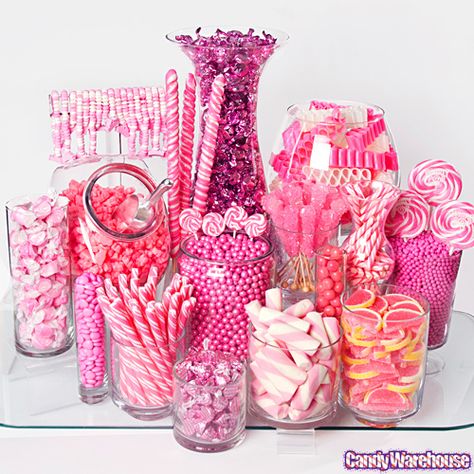 This site has a grand selection of bulk candy! Reasonable prices too! I like how the site allows you to only see colors you want or select certain themes. Makes candy shopping much easier. They also have a tutorial on how to build your candy buffet Pink Candy Buffet, Bar A Bonbon, Candy Buffet Tables, Tout Rose, Bulk Candy, Dessert Buffet, Candy Table, Sweet 16 Parties, Candy Desserts