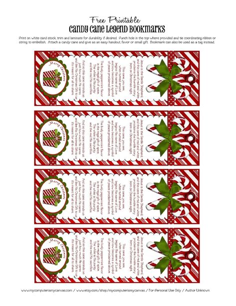 Candy Cane Legend Bookmarks - I can use these when we do the 25 days of RAK's Candy Cane Printable, Candy Cane Story, Candy Cane Poem, Candy Cane Legend, Bookmark Printable, Candy Cane Crafts, Christmas Bookmarks, Bookmark Printing, Free Christmas Printables