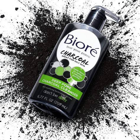 Bioré Deep Pore Charcoal Cleanser Charcoal Cleanser, Charcoal Face Wash, Daily Face Wash, Pore Strips, Makeup Removal, Product Shoot, Pore Cleansing, Natural Cleaning Products, Facial Wash