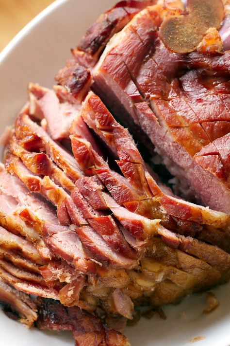 Slow-Baked Bone-in Whole Smoked Ham Crockpot Spiral Ham, Bone In Ham, Cooking Ham In Crockpot, Slow Cooked Ham, Crockpot Favorites, Smoked Ham Recipe, Ham In The Oven, Ham Recipes Baked, Whole Ham