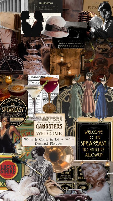 1920s inspired collage for a current WIP 1920 Gangsters, 1920s Speakeasy Aesthetic, 1920s Aesthetic, 1920s Speakeasy, Art Deco Inspiration, 1920s Art Deco, Peaky Blinders, The Twenties, Collage