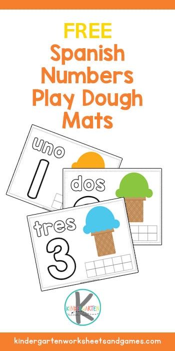 FREE Spanish Numbers for Kids Playdough Mats - Spanish Numbers for Kids Playdough Mats #spanishforkids #spanisprintables #preschool #kindergarten #homeschool Spanish Preschool Activities, Preschool Spanish Lessons, Numbers In Spanish, Spanish Printables, Free Spanish Lessons, Playdoh Mats, Preschool Spanish, Spanish Numbers, Play Dough Mats