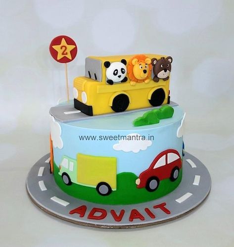 Wheels On The Bus Cake Ideas, Bus Cake Design, Wheels On The Bus Birthday Cake, Wheels On The Bus Birthday Party Cake, Wheels On The Bus Birthday Party, Bus Theme Cake, Wheels On The Bus Cake, Bus Birthday Cake, Cake For Kids Birthday