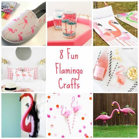 8 Fun Flamingo Crafts – Home and Garden Flamingo Crafts, Felted Balls, Flamingo Craft, Flamingo Decor, Beach Stuff, Project Steps, Pink Feathers, Big Project, Diy Party Decorations