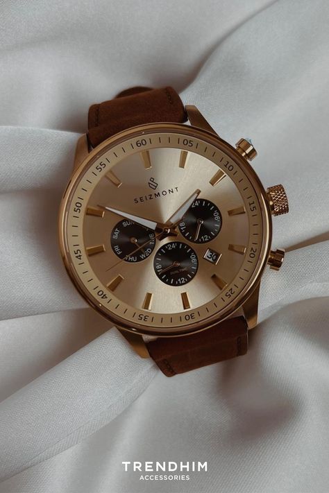 Men watch in classy style and elegant vibe great for groomsman Men Advice, Brown Watch Men, Luxury Gifts For Men, Fancy Watches, Timeless Watches, Brown Watches, Men's Watches Luxury, Brown Leather Watch, Mens Watches Leather