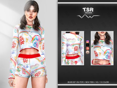 The Sims Resource - BEARS SET-352 (TOP) BD978 Sims 4 Cc Makeup, Velvet Set, Sims 4 Expansions, Sims 4 Cc Folder, Fashion Gal, Sims 4 Teen, Sims 4 Toddler, Cheerleading Outfits, Sims 4 Mods Clothes