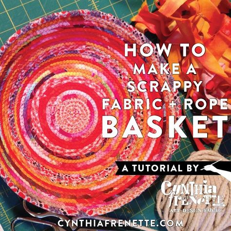 Coiled Fabric Bowl, Clothesline Basket, Fabric Rope, Fabric Basket Tutorial, Diy Rope Basket, Coiled Fabric Basket, Rope Projects, Coiled Baskets, Fabric Bowls